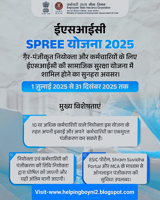 (ESIC) SPREE योजना 2025
