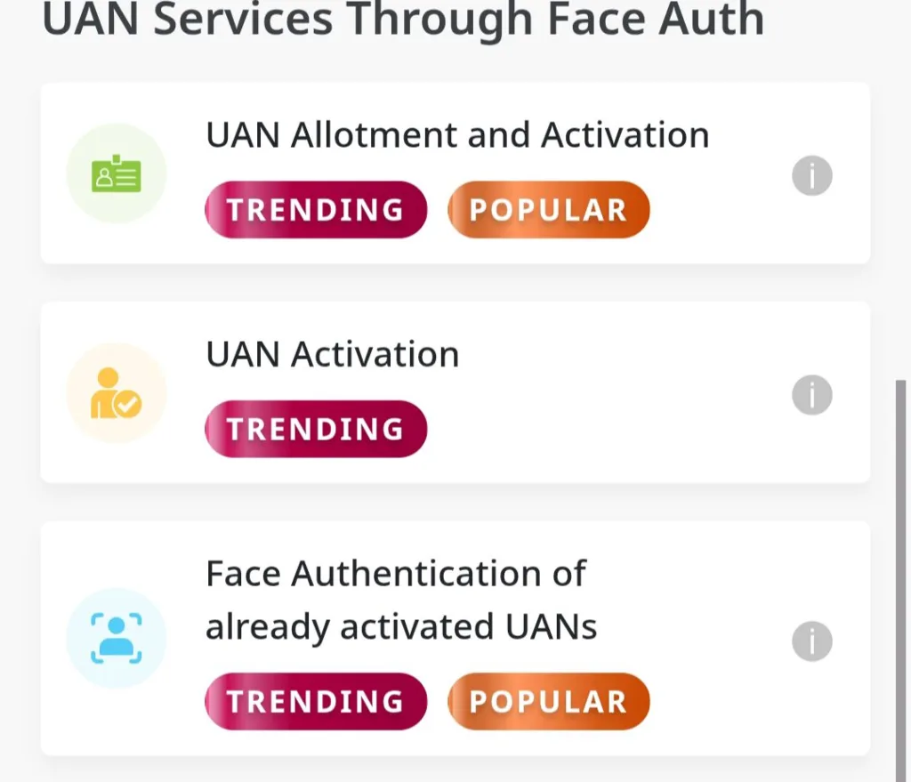 Face Authentication for Already Activated UAN